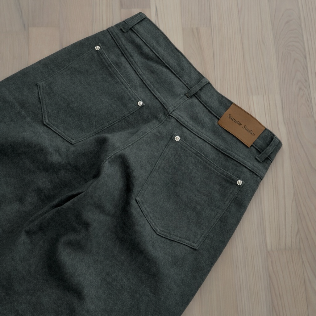 KHAKI RAW DENIM JEANS