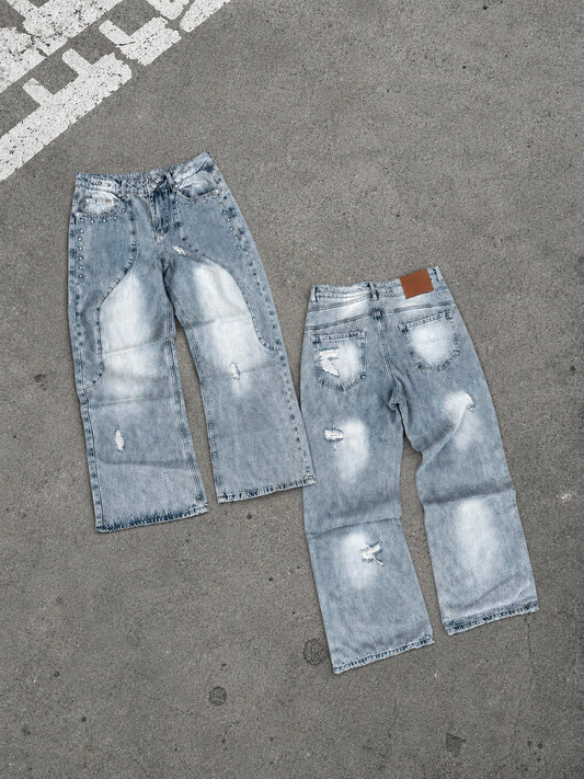 Distressed Washed Jeans