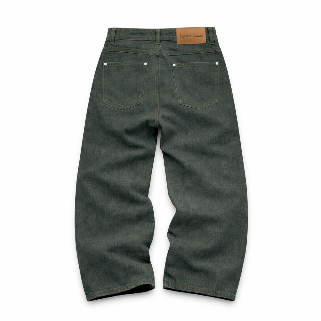 KHAKI RAW DENIM JEANS